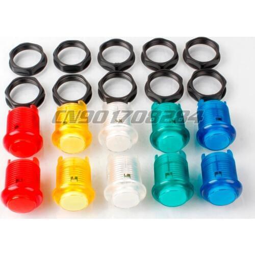 10 Pcs/lot Arcade 30mm Led lit Illuminated Push Buttons Built-In 5V LED Light With Micro Switch