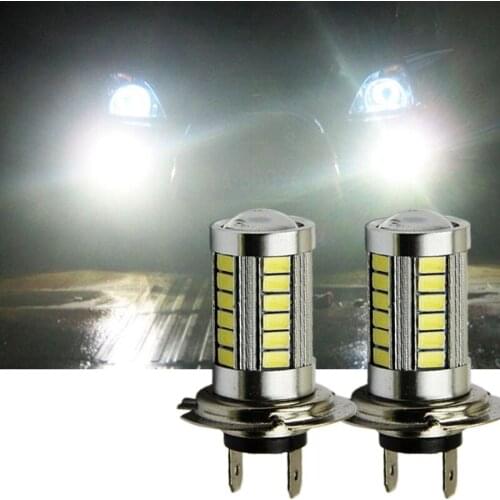 100Pcs /Lot Car Auto Fog Lamp Bulbs H7 5630 33smd Led Light High Power Motocycle Headlights White DRL Turning Parking 12V 6000k