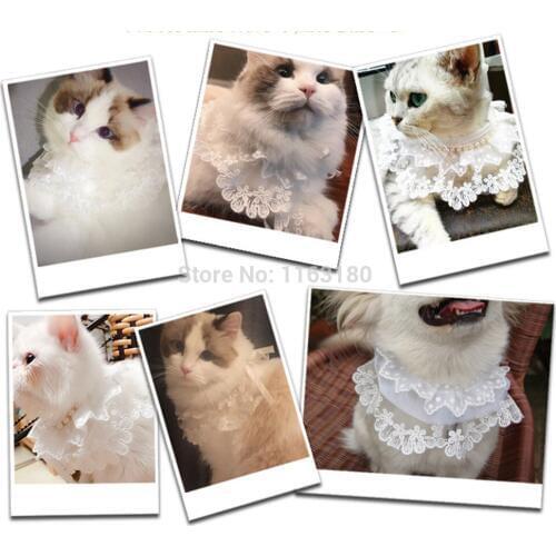 60 pcs/lot Dog Bandana Neckerchief Dog Cat Pet Princess Luxury Lace Collar Scarf Dog Wedding Accessories