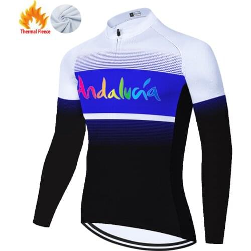 Andalucia Winter Thermal Fleece Homme Maglia Camisa Masculina Invierno Masculino Camiseta Mallots Maillot Hombre Ciclismo Jersey