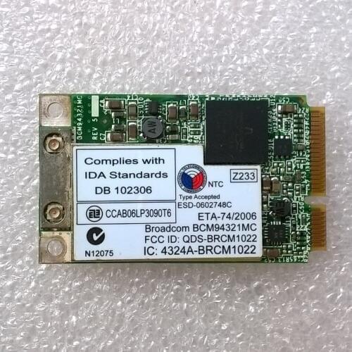 BCM94321MC Dual-Band 802.11n PCI Express Mini Wifi Card For Lenovo Thinkpad 3000 N100 N200 C200 Series, FRU: 42T0843 42T0847