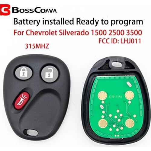 Bosscomm Car Key Fob For Chevrolet Silverado 1500 2500 3500 LJH011 315MHZ 2003-2007 Keyless-Entry-Remote 3-Buttons