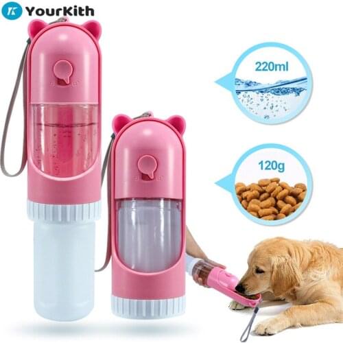 YourKith Dog Water Bottle Store 220ML Water 120g Food Outdoor Dogs Food And Water Bowl Bottle Portable Water For Dog
