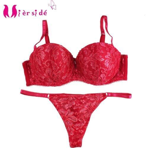 Mierside JW53BA Women Bralette Set Brassiere Embroidery High Quality 34B 34C 36B 36C 38B 38C G-string Bra Set Push up Padded