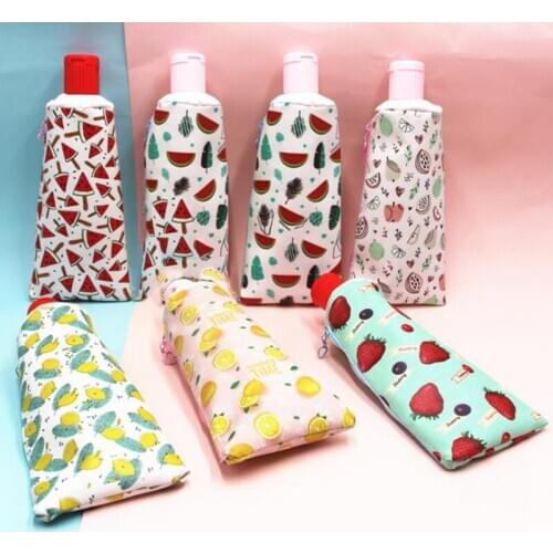 Toothpaste Pencil Case School Fruit PencilCases for Boys Girls Stationery Student Watermelon Zipper Pen Box Leather Pencil Bag