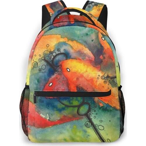 OLN Women Backpack Kids School Bag for Teenage Girls Fish Female Laptop Notebook Bagpack Travel Back Pack 2021