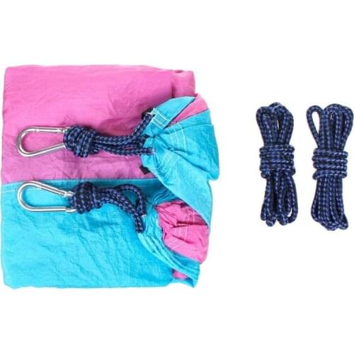 1set 260*140cm Double Hammock Outdoor Camping Parachute Hammock Furniture Leisure Sleeping Travel Hanging Bed Garden Supplies