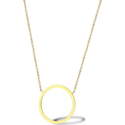Geometric Minimalist Titanium Steel Necklace Round Circle Triangle Heart Pendant Necklaces Chain Bijoux for Women Party Jewelry