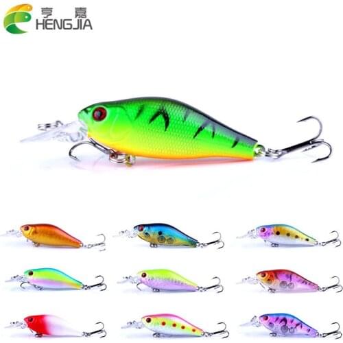 HENGJIA 1pc Pesca Artificial Fishing Lure 8g 6.5cm Fishing Wobblers pesca Crankbait floating Hard Crank Bait carp Fishing Tackle