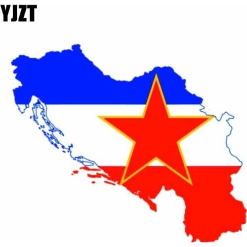 YJZT 14.2CM*7.1CM Creative Yougoslavia Flag Decal Map Car Sticker Car Accessories 6-0920
