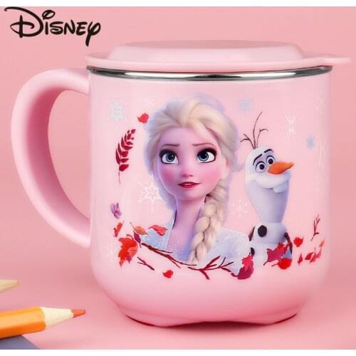 Disney stainless steel mug with cover 260ML stainless steel mug with cover Frozen princess Elsa girl heart home milk mug