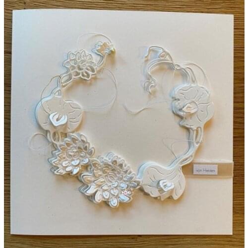 Mmao Crafts Metal Steel Cutting Dies Flower circle wreath Stencil For DIY Scrapbooking Paper/photo Cards Embossing Dies