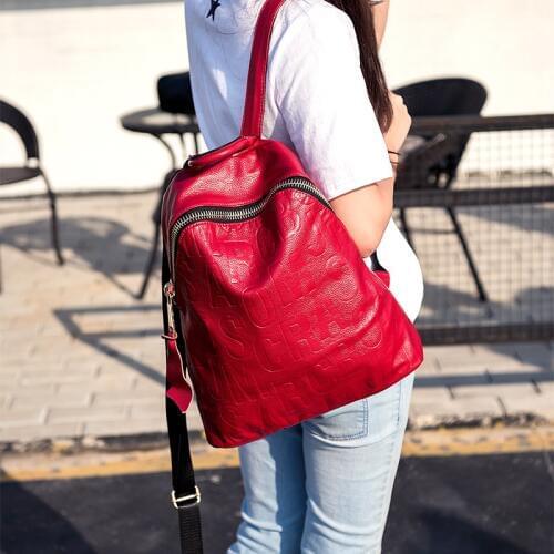New Fashion Design Women Genuine Leather Backpack High Quality Youth Backpacks for Teenage Girls School Shoulder Bagpack Bookbag