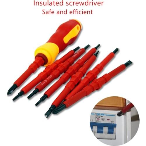 Screwdriver Set Screw Driver Bit Magnetic Phillips Slotted Holder for Electrician Hand Tools Insulated Destornillador Tournevis