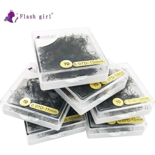 Flash Girl Customized 7D private label short stem lashes premade fans Russia volume lashes 1000 Fans eyelash extensions