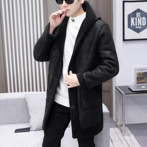 All in one new mens Hooded Coat in autumn and winter 2020 Medium and long term youth clothing