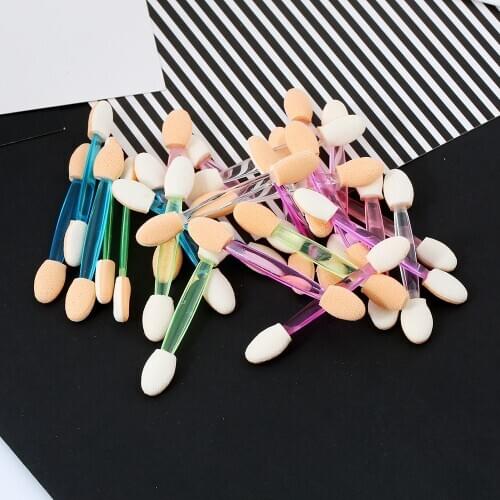 Wholesale Makeup Brushes Cosmetic Foundation Eyeshadow Powder Brush Disposable Double end Sponge Applicator Eyeliner Lip Brush