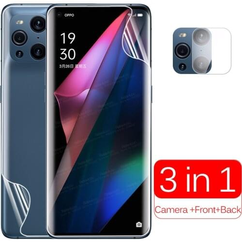 Camera Back Front Hydrogel Film For Oppo Find X3 Pro X 3 FindX3 X3Pro FindX3Pro 6.7" Soft Protective Screen Protector Not Glass
