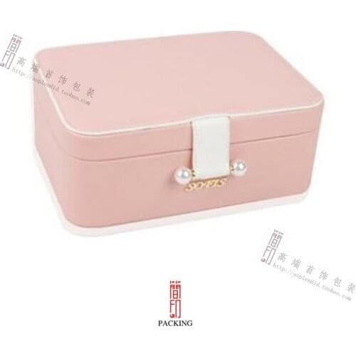 220*160*85mm Jewelry Box Portable Travel Organizer Jewelry Box Leather Jewelry Storage Case Jewellry Box White and Black color