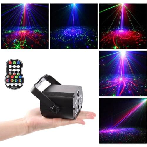 Led Disco Light Stage Lights Voice Control Music Laser Projector Lights 60 Modes RGB Effect Lamp For Party Show with Controller