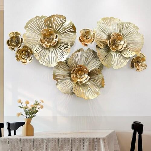 Wall Decoration Living Room Rich Peony Flower Three-Dimensional Iron Wall Decoration Sofa Background Wall Pendant