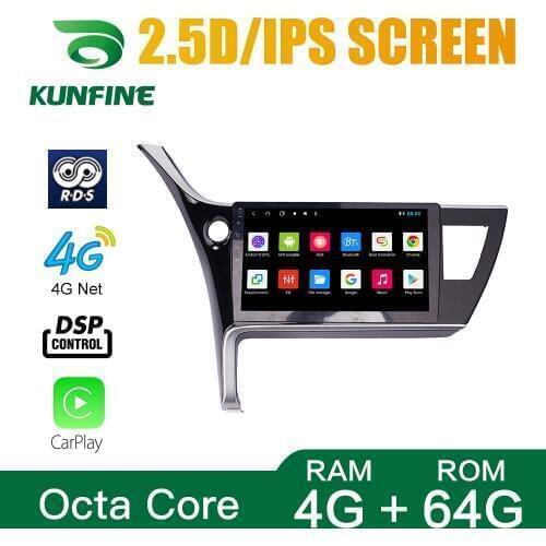 Octa Core 1024*600 Android10.0 Car DVD GPS Navigation Player Deckless Car Stereo For Toyota Levin Corolla 2017-19 Radio Headunit