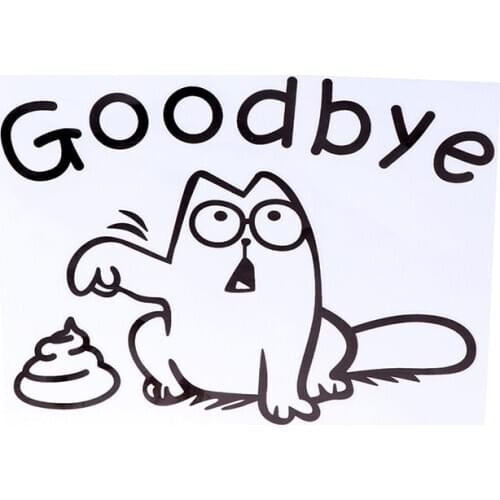 Funny Black Cat Toilet Seat Wall Sticker Bathroom Car Tank Window Home Decor Cartoon Animal Say Goodbye Decals Vinyl Mural Art