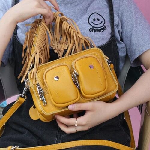Fashion Tassel Bag Women Handbags Genuine Leather Shoulder Messenger Bags Female Small Crossbody Bag Luxury Brand Designer Bags