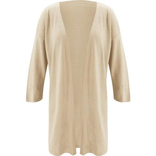 Womens Knitted Cardigan Modal Sweater Fashion Soft Comfortable Basic Solid Loose Thin Suits Casual Female Long Coats