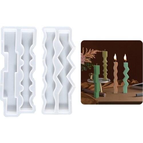 2PCS/set Geometry Crystal Epoxy Mould Handmade DIY Making Crafts Candle Silicone Molds Home Decoration