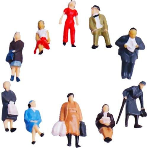 24 Painted Model Train People Figure Passenger Scale HO Scale 1:87 Assorted Pose