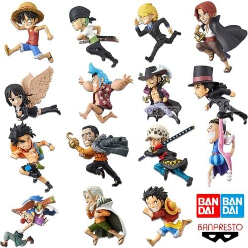 Bandai BANPRESTO Original One Piece WCF MEGA Luffy Sauron Hawkeye White Beard Figure Box Egg Car Decoration