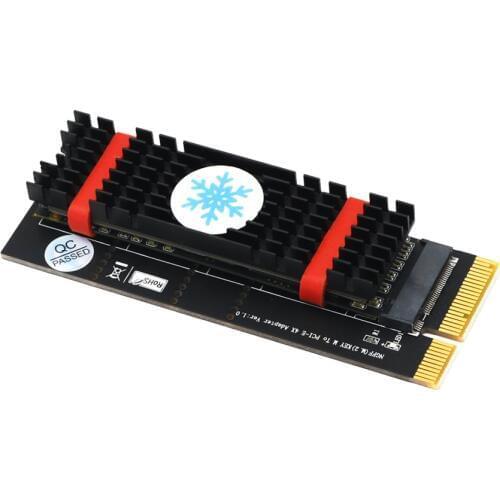 BTBcoin +Black M.2 SSD Cooling M.2 NVMe SSD NGFF TO PCIE 3.0 X4 Adapter M Key Card Support PCI Express 3.0 x4 2230-2280 Size M.2