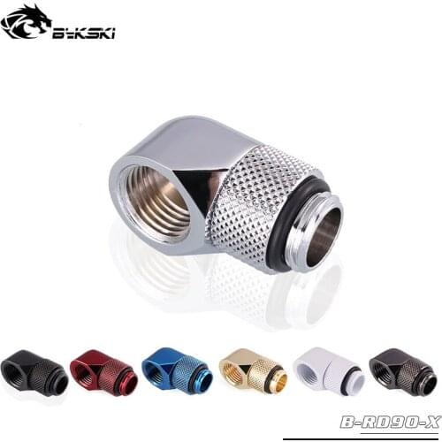 Bykski Thread 90 Degree Rotary Fittings + OD12mm 14mm 16mm Hard Tube for PC Computer Accessories Water Cooling System Connector