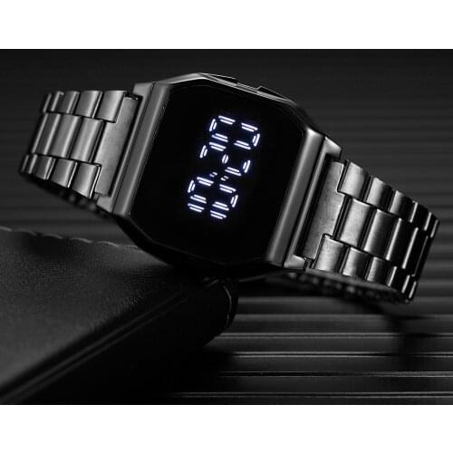 Luxury Brand Mens Sport LED Digital Wrist Watches for Men Women Steel Electronic Watch Full Touch Military Clock Reloj Hombre