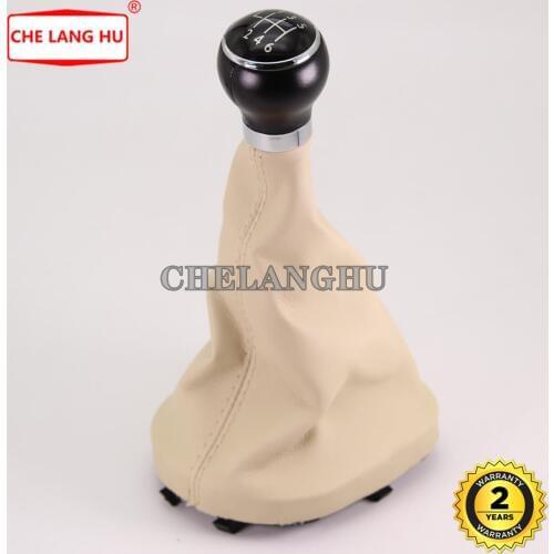 For volkswagen VW Touran 2003 2004 2005 2006 2007 2008 2009 2010 Car-styling 6 Speed Car Gear shift knob Yellow leather Boot