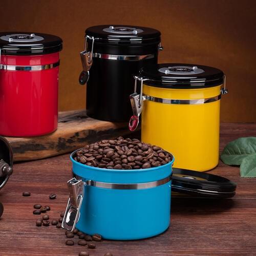 Stainless Steel Airtight Coffee Container Storage Canister Coffee Storage Bottle Sugar Tea Coffee Bean Container Coffee Canister