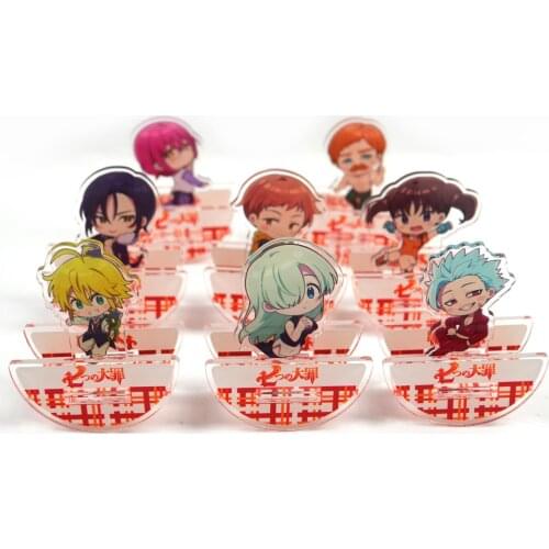 Hot Fashion Anime The Seven Deadly Sins Keychain Cartoon Figure Meliodas Elizabeth Hawk Ban Acrylic Pendent Keyring