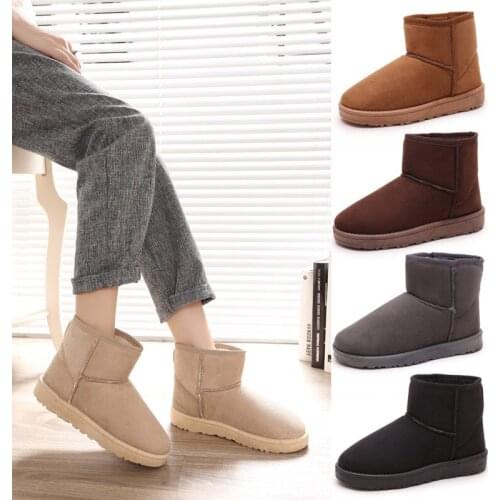 Warm Snow Boots Casual Flats Leisure Ankle Boot Solid Comfortable Round Toe Women Shoes Ladies Winter Women Boots