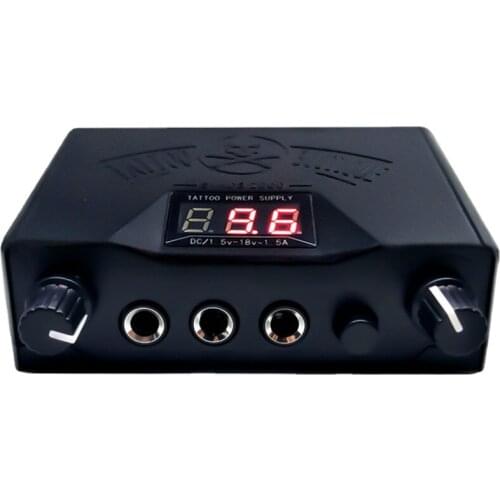 1Pcs New Black Double Dual LED 3 Digital Display Tattoo Power Supply for Tattoo Kits permanent makeup power supply tattoo