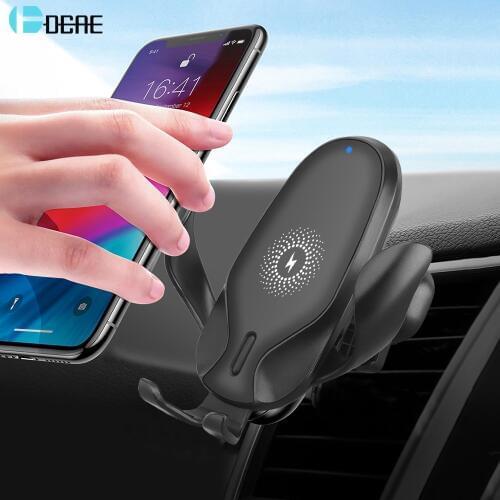 DCAE 15W Fast Wireless Charger Car Mount Phone Holder For iPhone 11 Pro X XS MAX XR 8 QI Fast Charging Stand for Samsung S10 S9