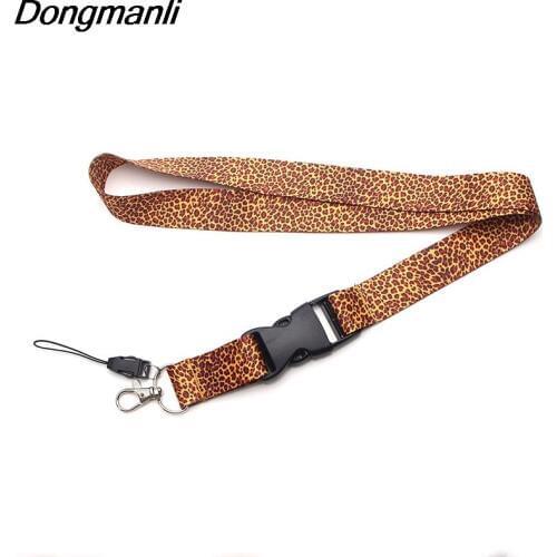 24pcs/lot Sexy Leopard Print Keychains Phone Lanyard Women Fashion Neck Strap Lanyards for ID Card Phone Keys M2333