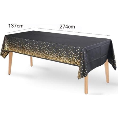 274x137cm Tablecloths Rose Gold Dot-shape Disposable Party Table Cloth Wedding Decor Adult Birthday Parties Decoration Kids