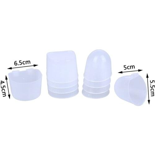 5pcs Bird Feeder Round/Square Bottom Feeder Bowl Hanging Water Drinking Food Cup Bird Supplies