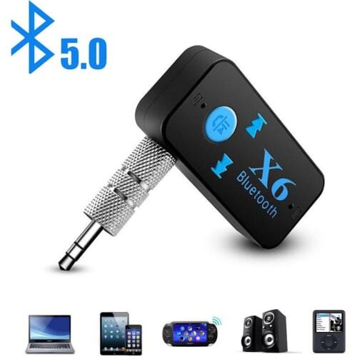 X6 Car Bluetooth 5.0 Receiver Adapter Card Type 3.5mm Jack Transmitter AUX Bluetooth Car Audio Speakers Adapter