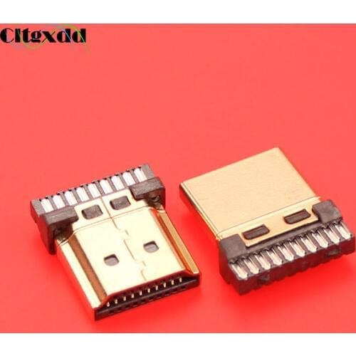 Cltgxdd HDMI male plug connector socket Solder Wire type,HDMI male plug repair replacement
