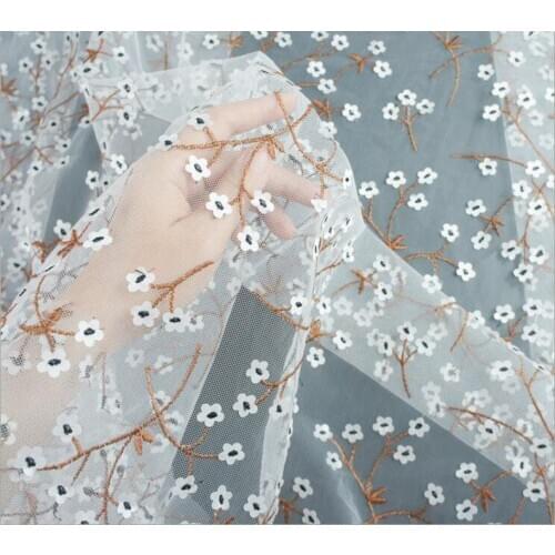Floral Tulle Lace Chic Bridal Lace Fabric Jacquard Lace image 0 Floral Tulle Lace Chic Bridal Lace Fabric Jacquard Lace image 1