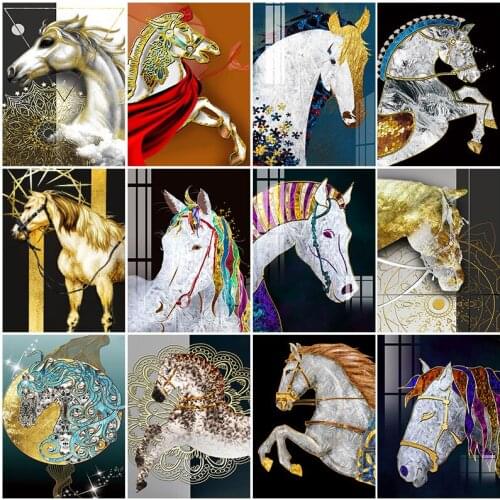 DIY Diamond Painting animals icon diamond embroidery Diamonds horse Picture Full Square Drill Diamond embroidery by photo Deco