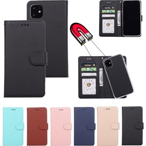 For iPhone 12 11 Pro Max XS XR Detachable Case Flip Leather Wallet Bag Magnetic 2in1 Full Protect Cover for SE 2020 6 7 8 Plus