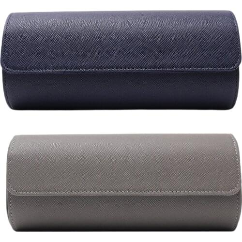 3 Slot Watch Roll Travel Case Jewelry Bracelets Watch Box Men Wristwatch Pouch with Slid in Out Organizer Gift Storage Box